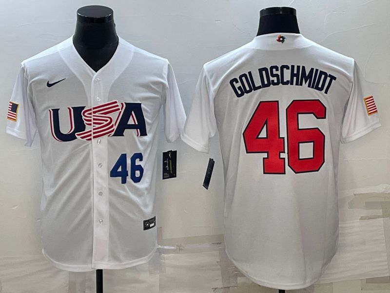 Men 2023 World Cub USA 46 Goldschmidt White Nike MLB Jersey